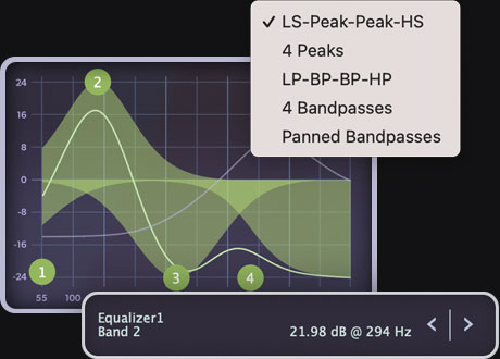 Multi-band morphing EQ