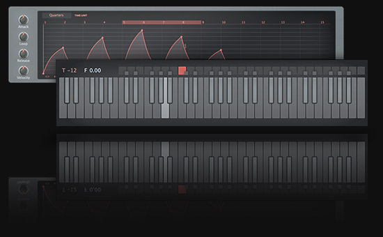 Screenshot MFM2.5 MSEG editor and modulation keyboard