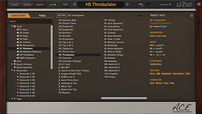 Preset browser
