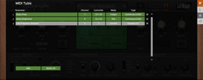 Colour Copy - MIDI Table