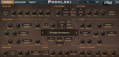 Podolski’s main synth interface