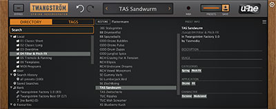 Twangström - Preset browser